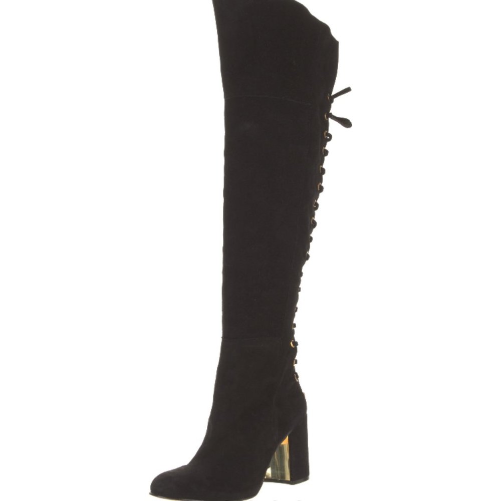 Rachel Zoe Black Suede Over-The-Knee Boots - Size 8